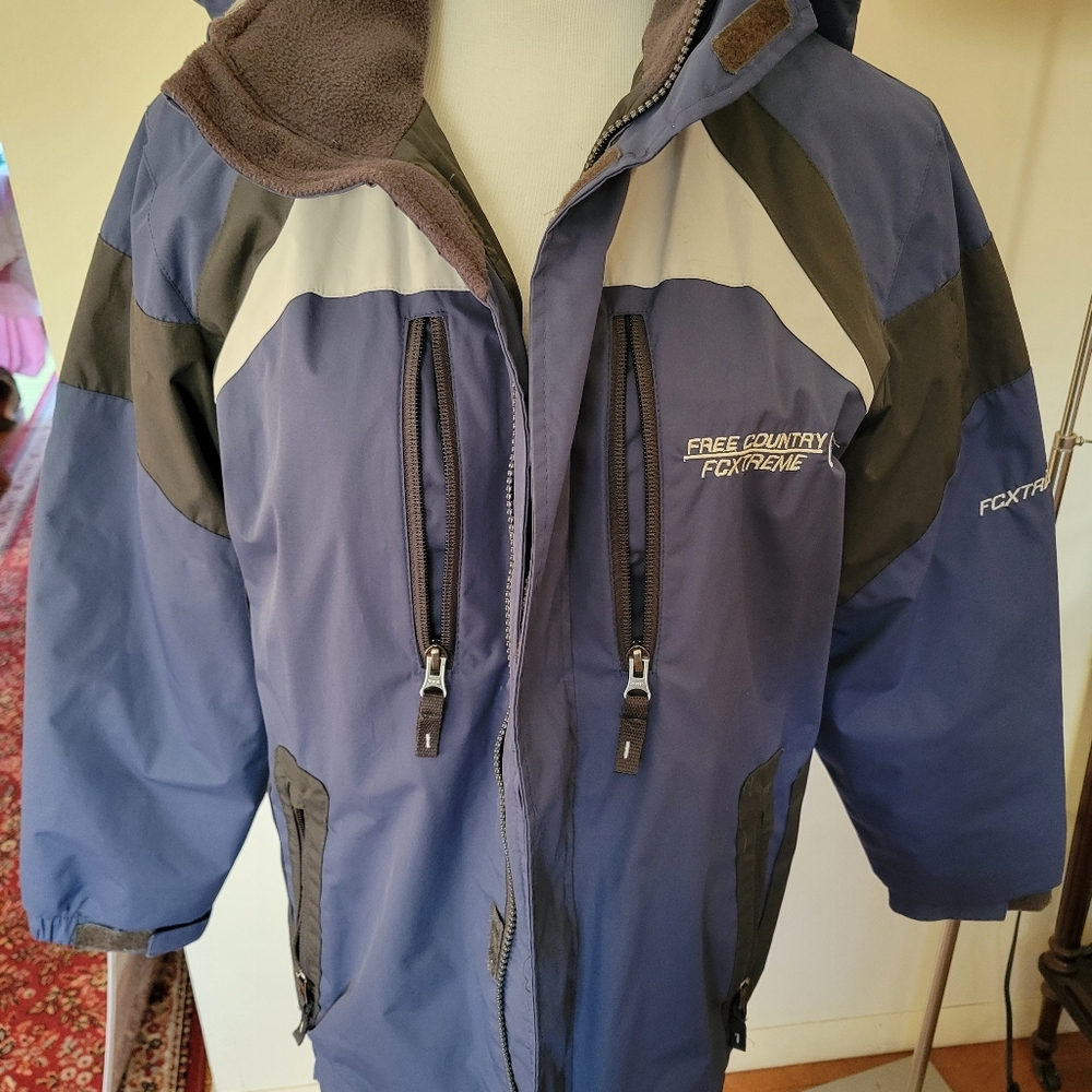 Free Country Navy and Charcoal Hooded Jacket